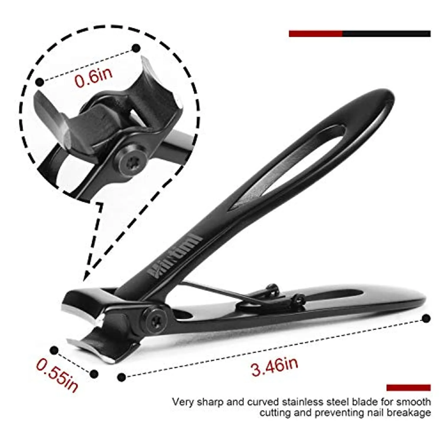 Toenail Clippers, Nail Clippers Set for Thick Nails 2PCS, Wide Jaw Opening Toe Nail Clippers Adult, Stainless Steel Heavy Duty Fingernail Clippers, 0.6" Extra Large Toe Nail Cutter for Man