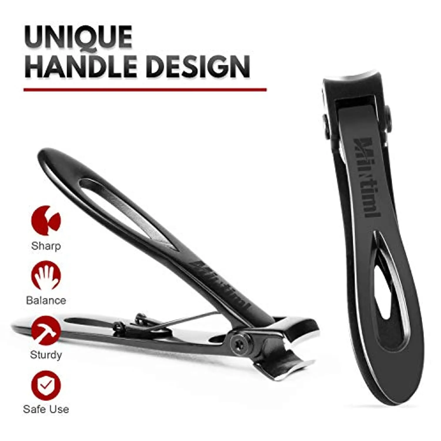 Toenail Clippers, Nail Clippers Set for Thick Nails 2PCS, Wide Jaw Opening Toe Nail Clippers Adult, Stainless Steel Heavy Duty Fingernail Clippers, 0.6" Extra Large Toe Nail Cutter for Man