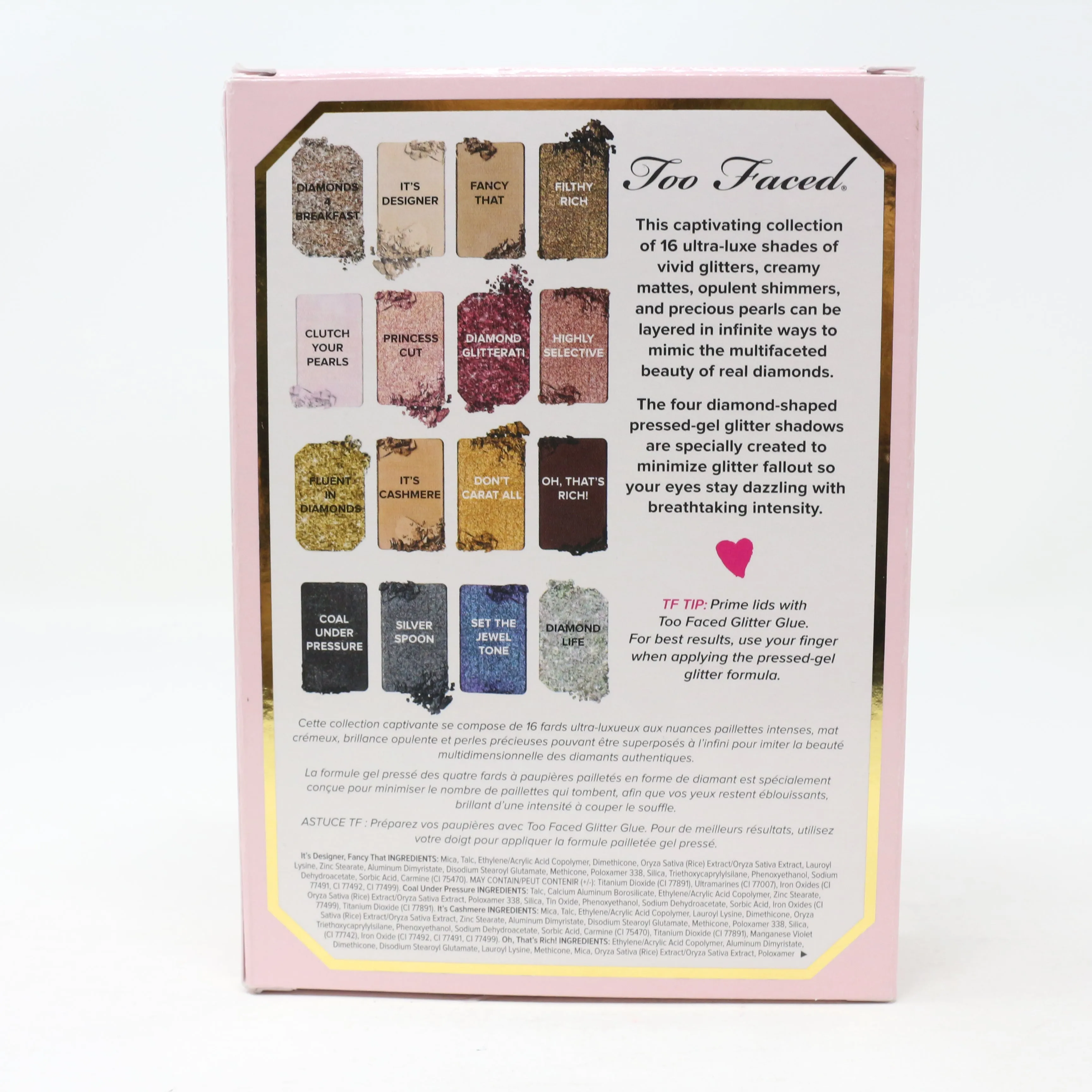 Too Faced Pretty Rich Diamond Light Eyeshadow Palette New In Box