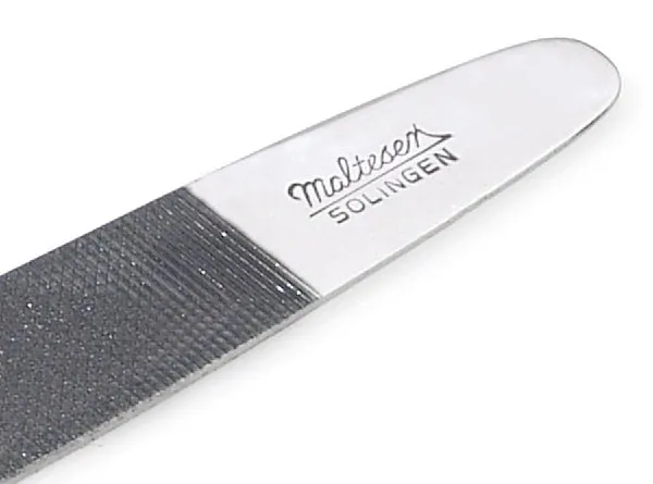 Triple-Cut Double-Sided 9cm Nail File Cuticle Pusher & Nail Cleaner by Malteser, Germany