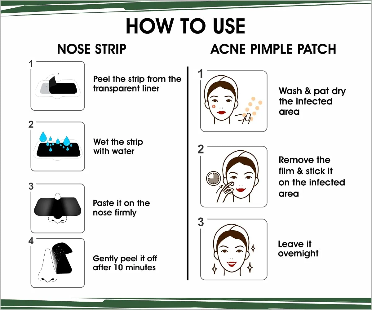 Urban yog Combo- Acne pimple patch-72dots & Nose Strips (4strips) with BHA serum - Face Care kit.