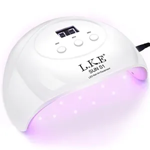 UV Light for Nails,UV LED Nail Lamp,Wisdompark Nail Dryer 72 W Professional Nail UV Light for Gel Polish with Adapter Gel Nails 3 Timers (Large)