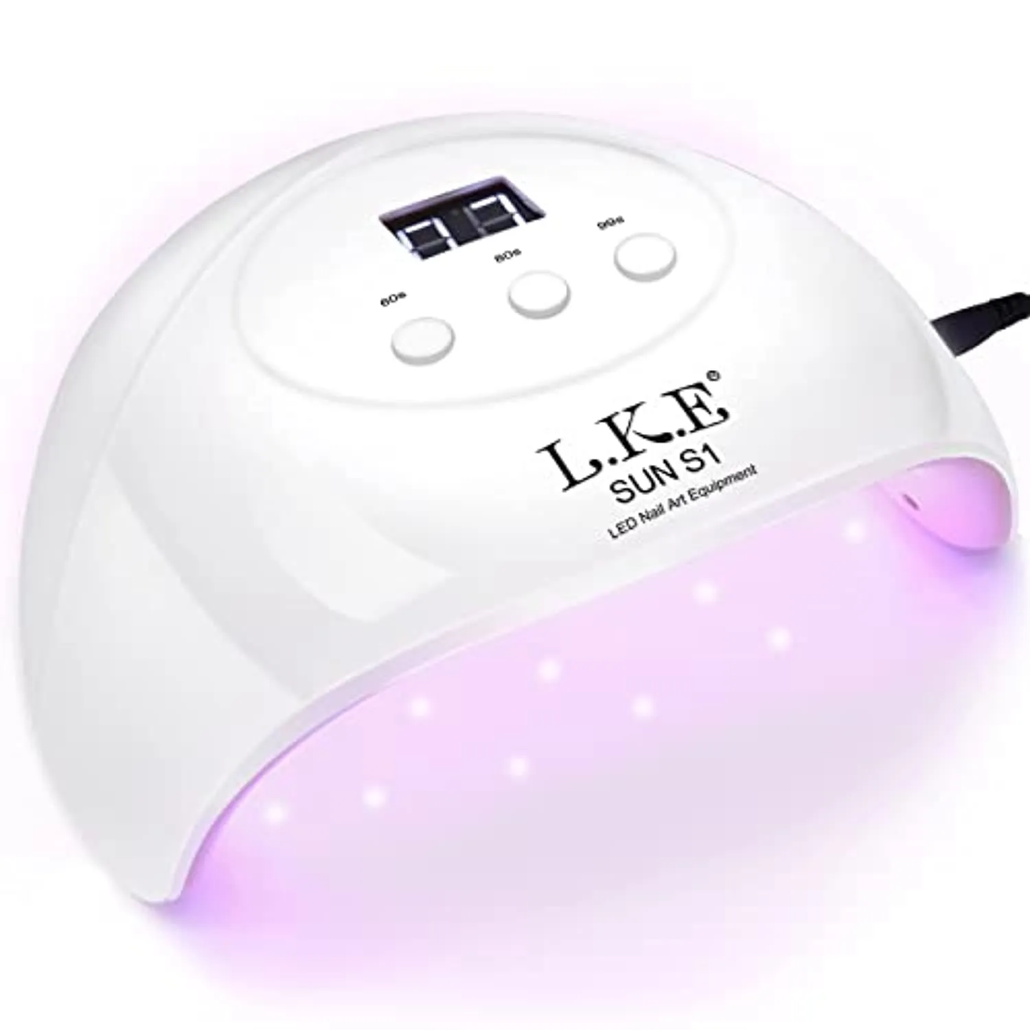 UV Light for Nails,UV LED Nail Lamp,Wisdompark Nail Dryer 72 W Professional Nail UV Light for Gel Polish with Adapter Gel Nails 3 Timers (Large)