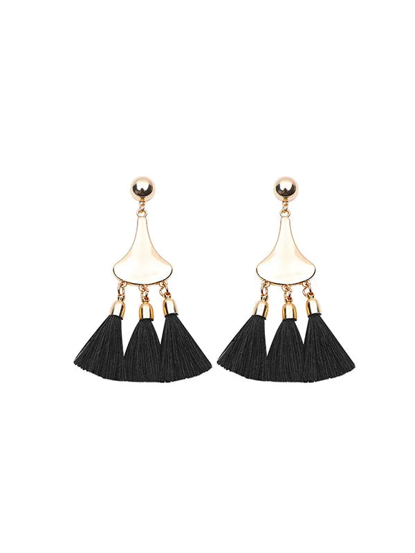 Vintage Gourd-shaped Tassel Earrings