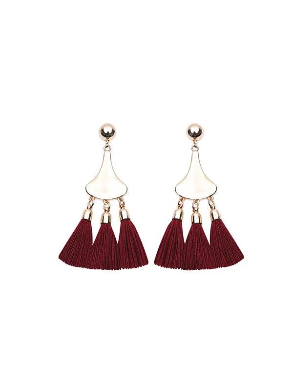 Vintage Gourd-shaped Tassel Earrings