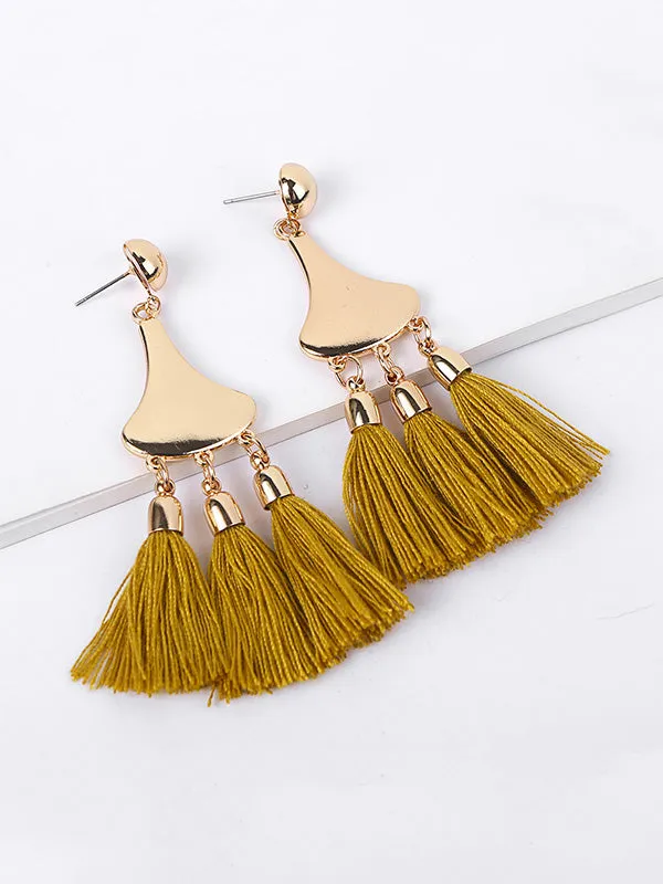 Vintage Gourd-shaped Tassel Earrings