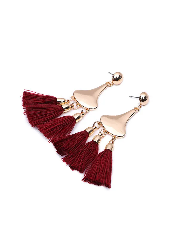 Vintage Gourd-shaped Tassel Earrings