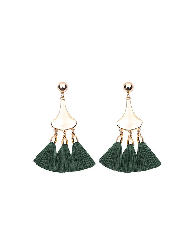 Vintage Gourd-shaped Tassel Earrings