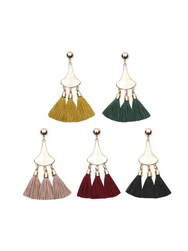 Vintage Gourd-shaped Tassel Earrings