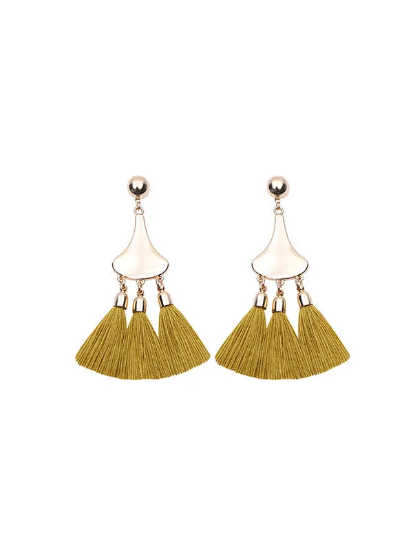 Vintage Gourd-shaped Tassel Earrings