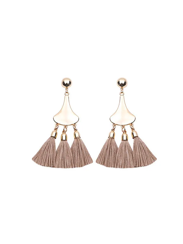 Vintage Gourd-shaped Tassel Earrings