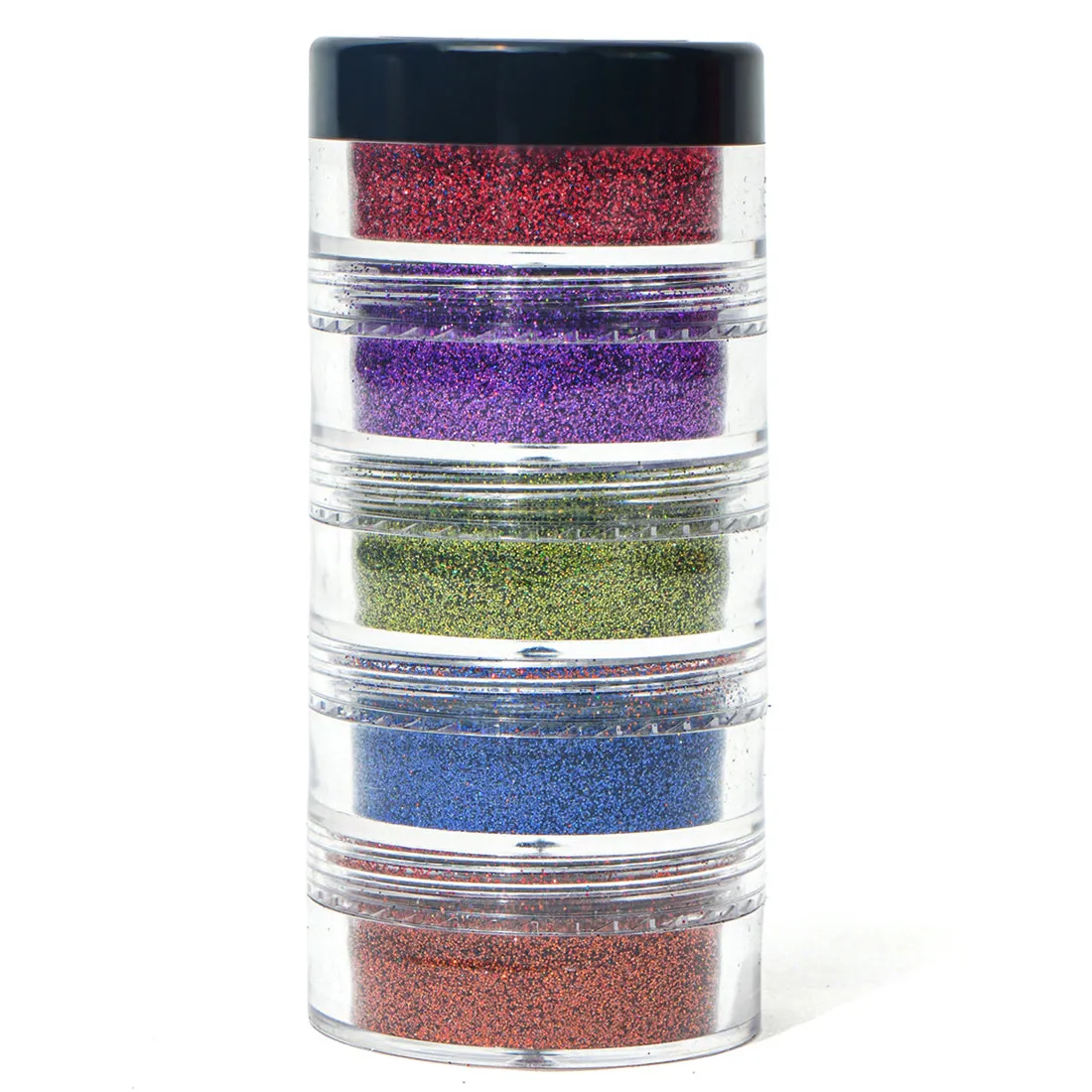 Vozwa 5 in 1 Loose Glitter Eyeshadow Tower (Red   Violet   Light Green   Blue   Oragne)