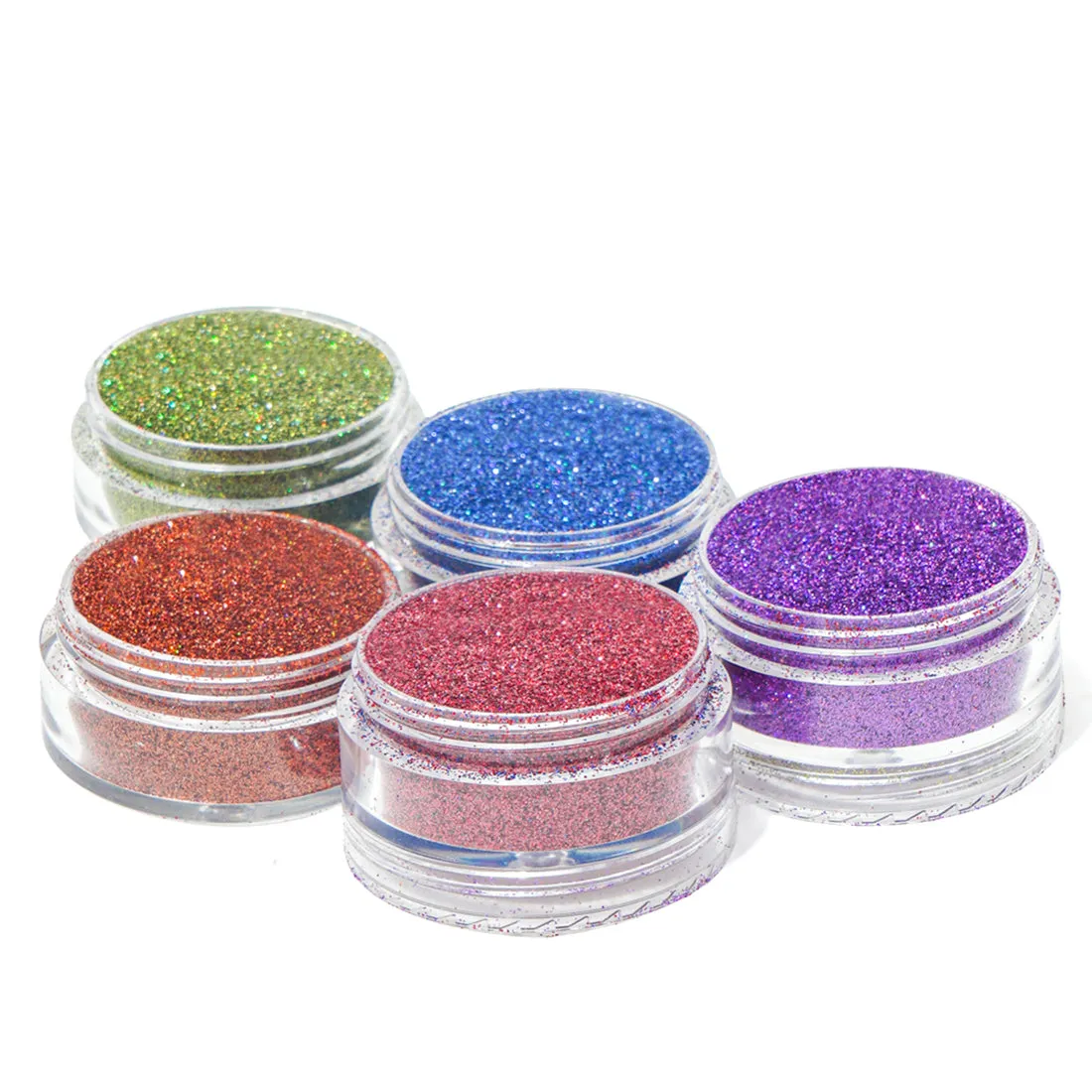 Vozwa 5 in 1 Loose Glitter Eyeshadow Tower (Red   Violet   Light Green   Blue   Oragne)