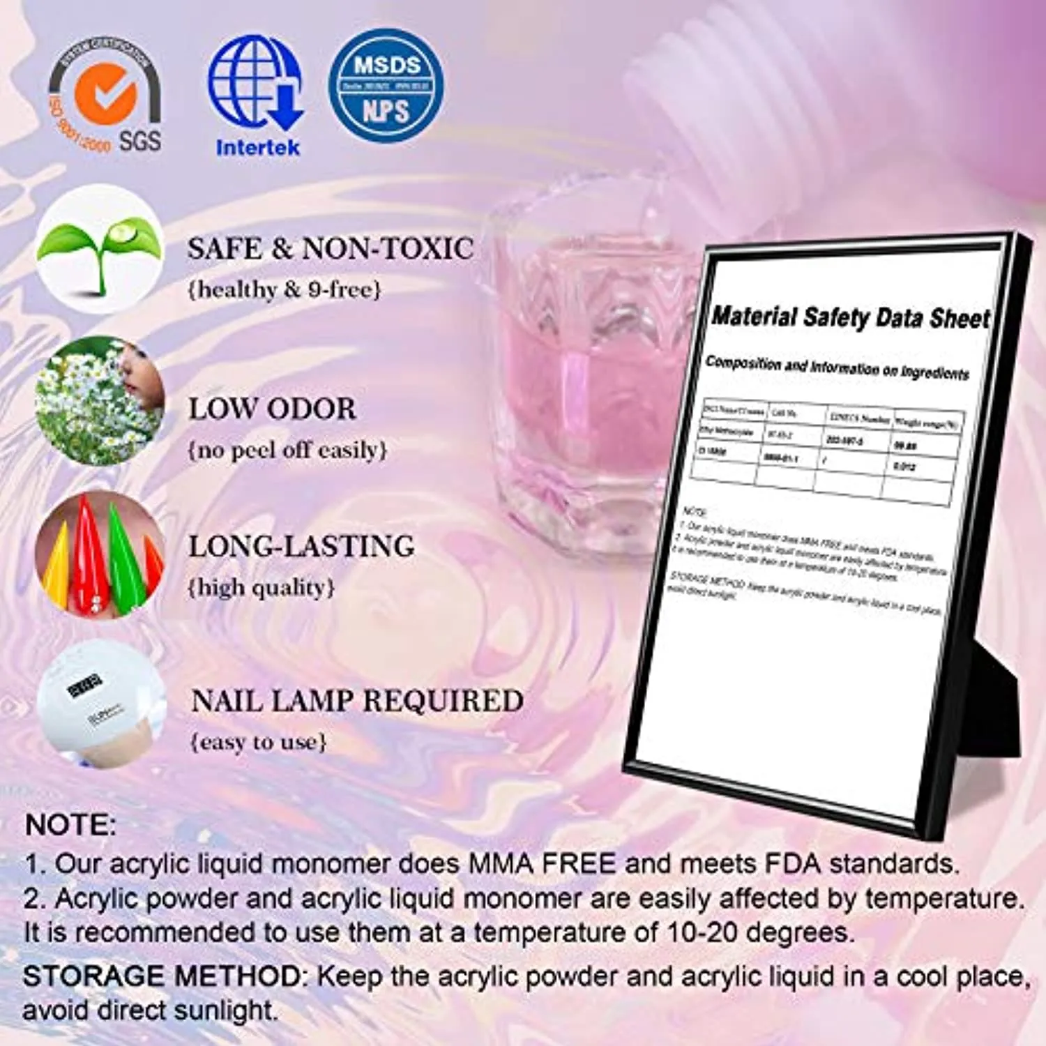 Vrenmol Acrylic Powder and Liquid Set, Acrylic Nail Kit with 3 Color Acrylic Nail Powder Professional Liquid Monomer Polymer, Acrylic Brush Nail Form for Nail Extension