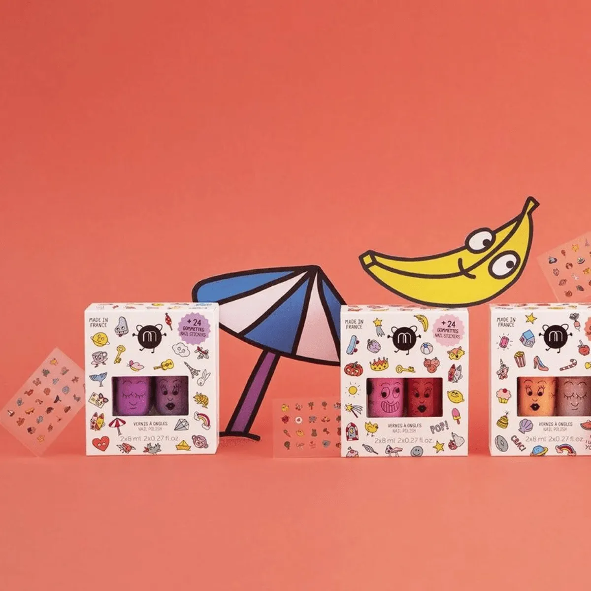 Water-Based Nail Polish   Nail Sticker Gift Set - Pop