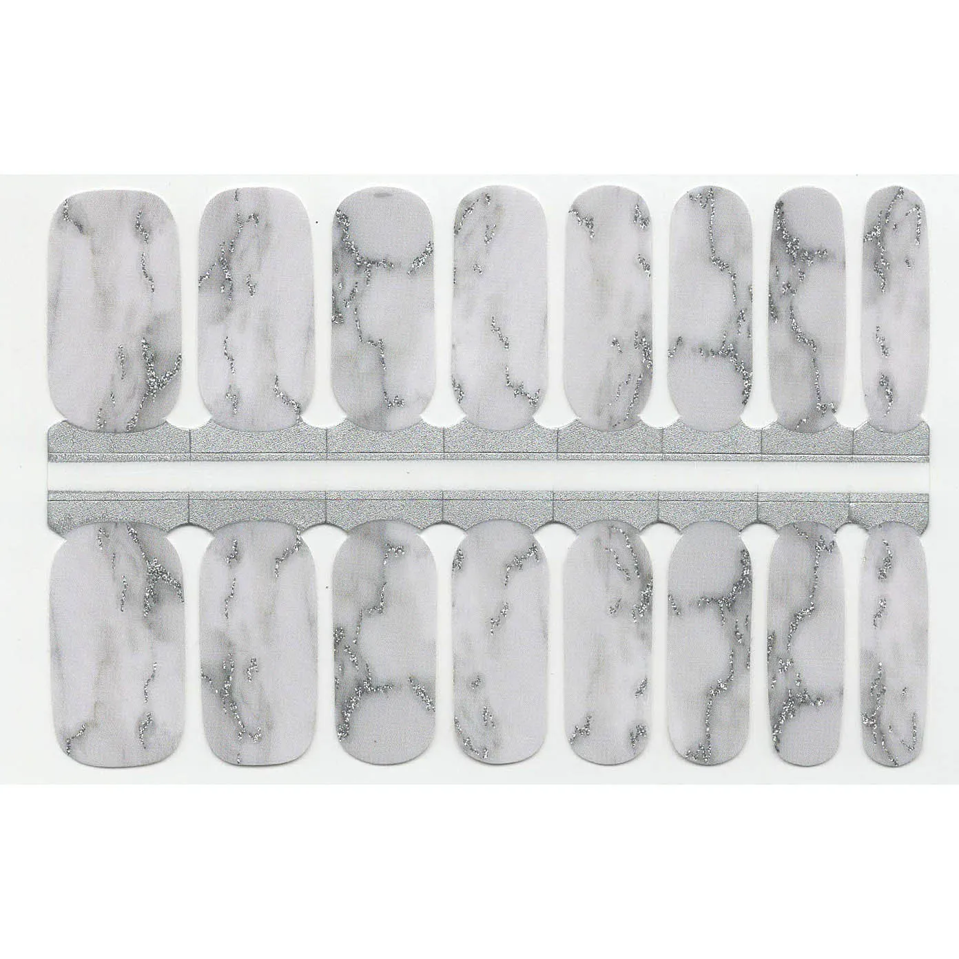 White and Grey Marble with Silver Glitter