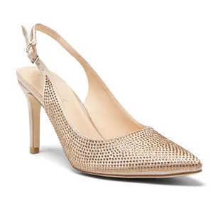 Whitney Heel in Gold Satin