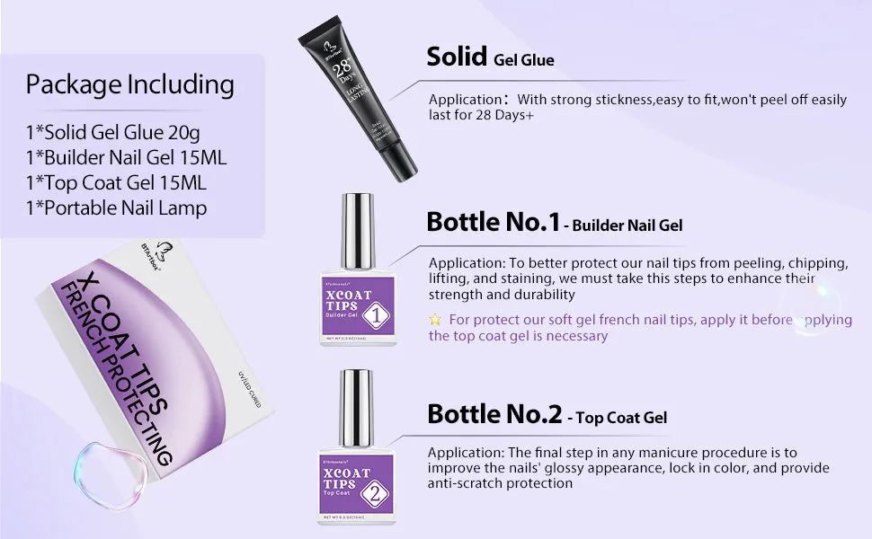 XCOATTIPS Protecting Kit (Enhanced)   Solid Gel   Lamp