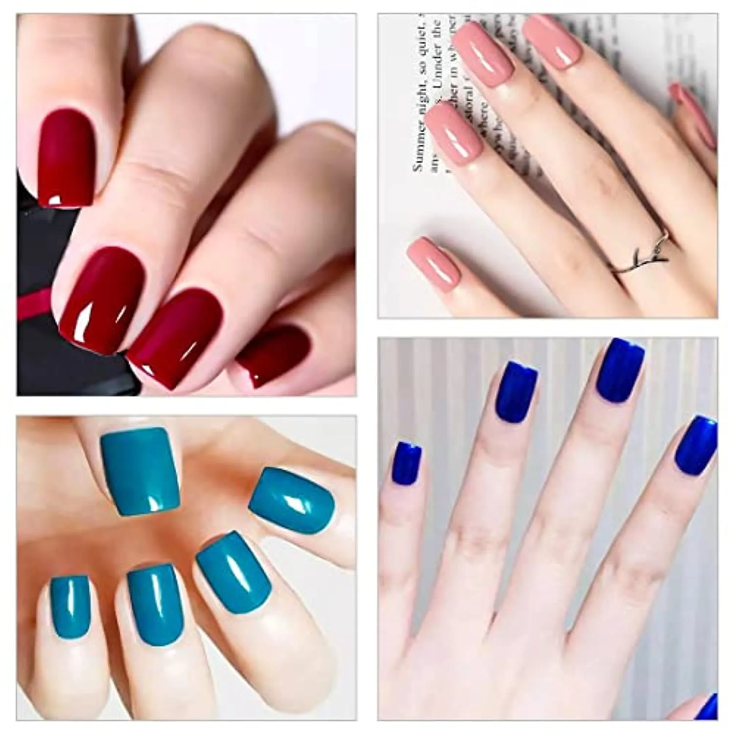 XEAOHESY 16 Sheets Matte Color Nail Polish Strips Stickers with Nail File Self-Adhesive Colorful Gel Nail Strips Full Nail Wraps for Women Nails Art
