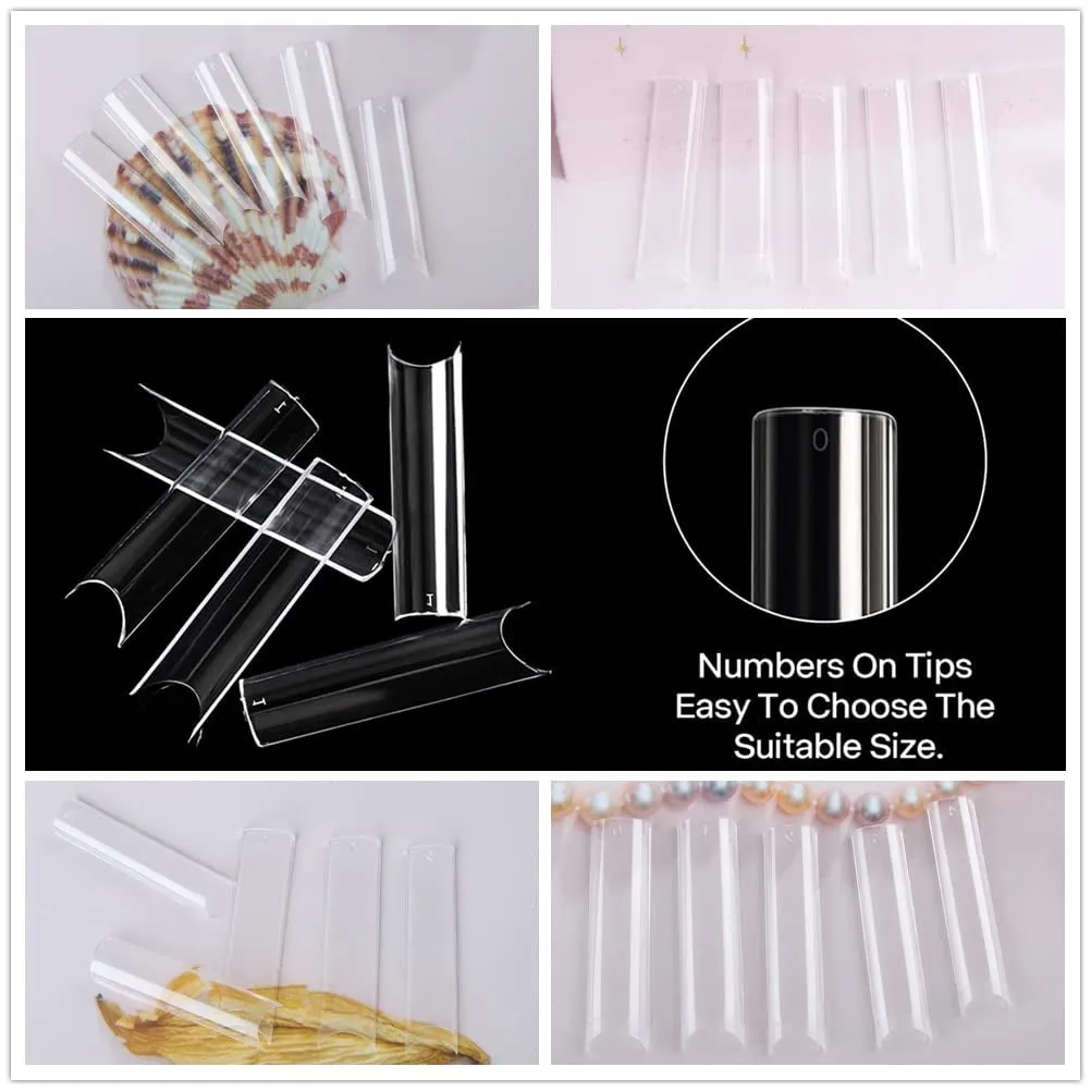 XXL Tapered Square Nail Tips - 120 PCS Extra Long Half Cover Gel Nails for DIY Acrylic Art
