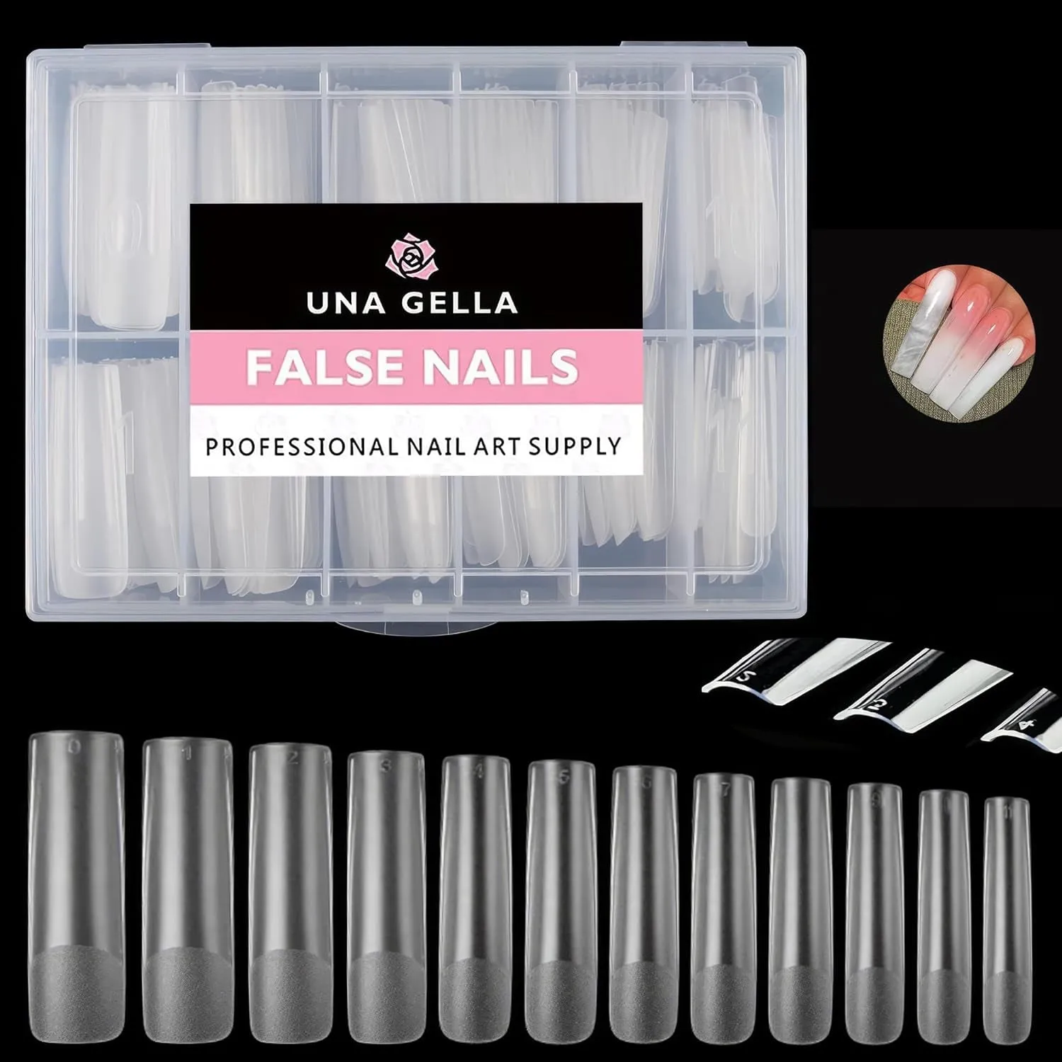 XXL Tapered Square Nail Tips - 120 PCS Extra Long Half Cover Gel Nails for DIY Acrylic Art