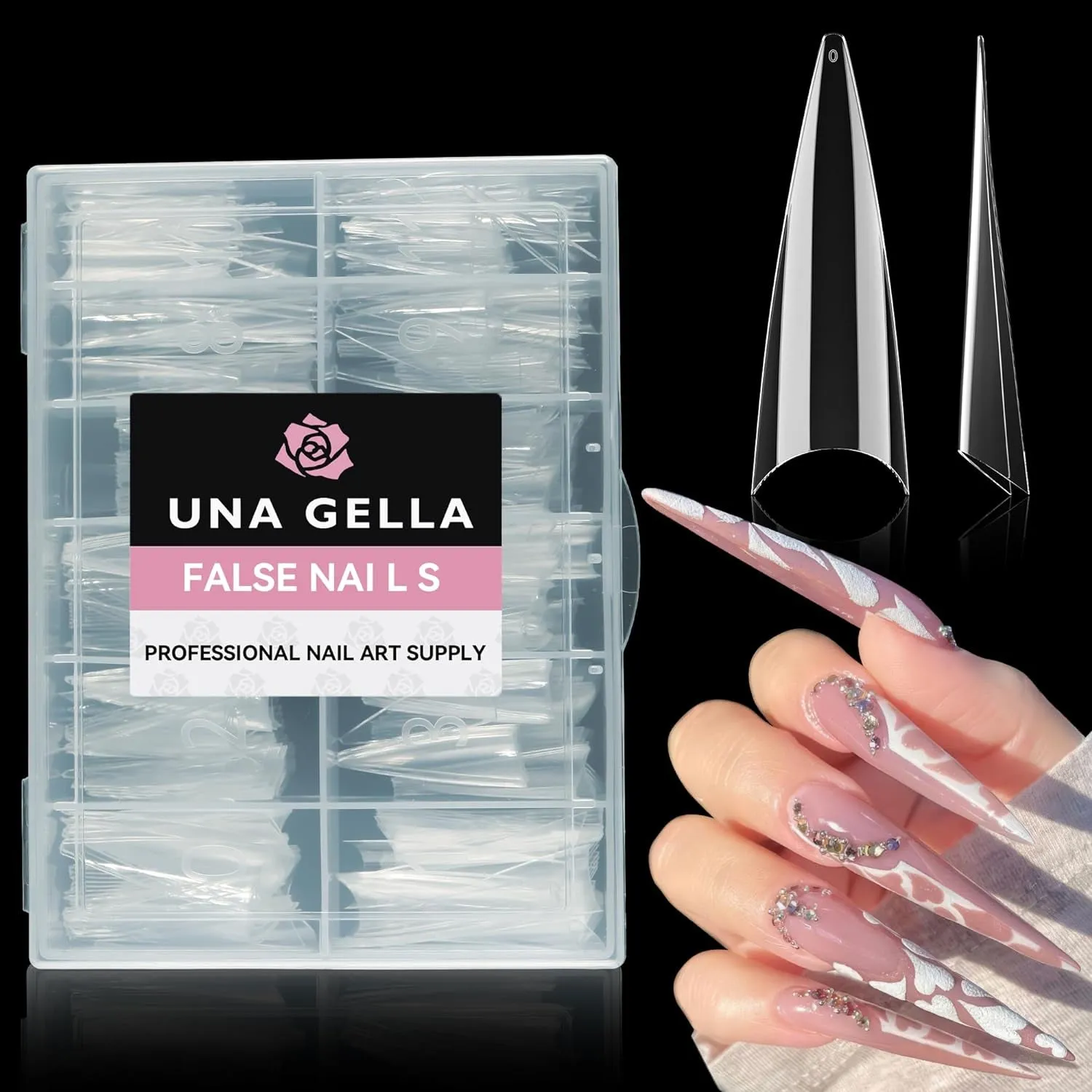 XXL Tapered Square Nail Tips - 120 PCS Extra Long Half Cover Gel Nails for DIY Acrylic Art