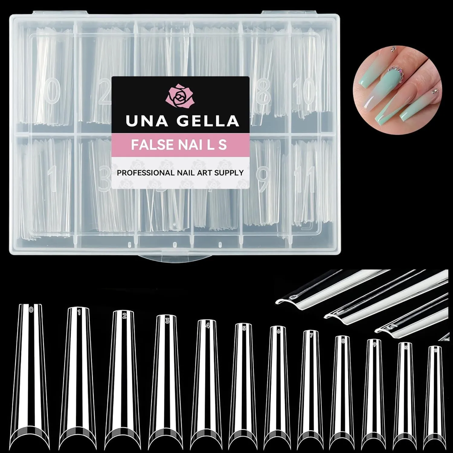 XXL Tapered Square Nail Tips - 120 PCS Extra Long Half Cover Gel Nails for DIY Acrylic Art