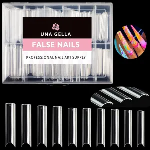 XXL Tapered Square Nail Tips - 120 PCS Extra Long Half Cover Gel Nails for DIY Acrylic Art