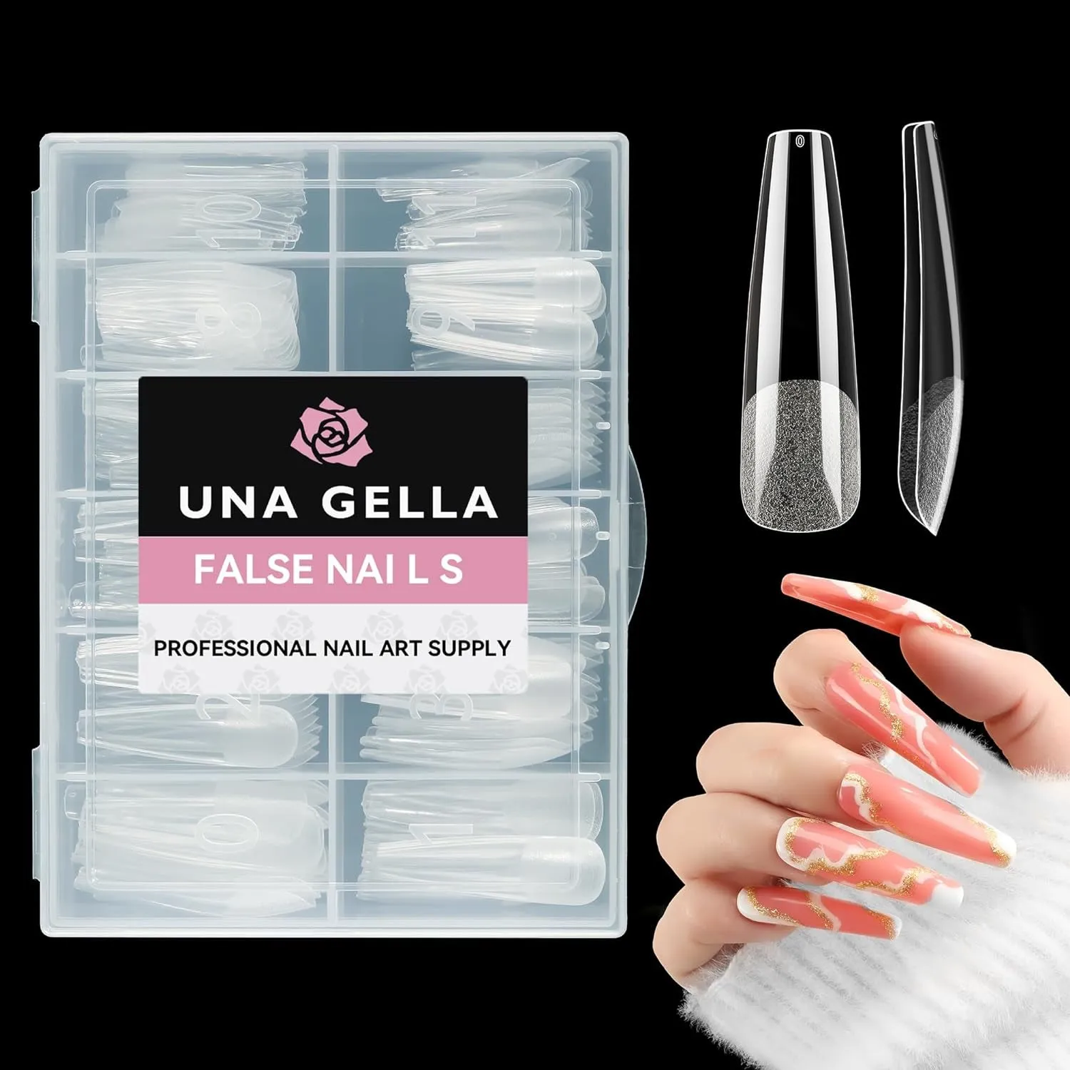 XXL Tapered Square Nail Tips - 120 PCS Extra Long Half Cover Gel Nails for DIY Acrylic Art