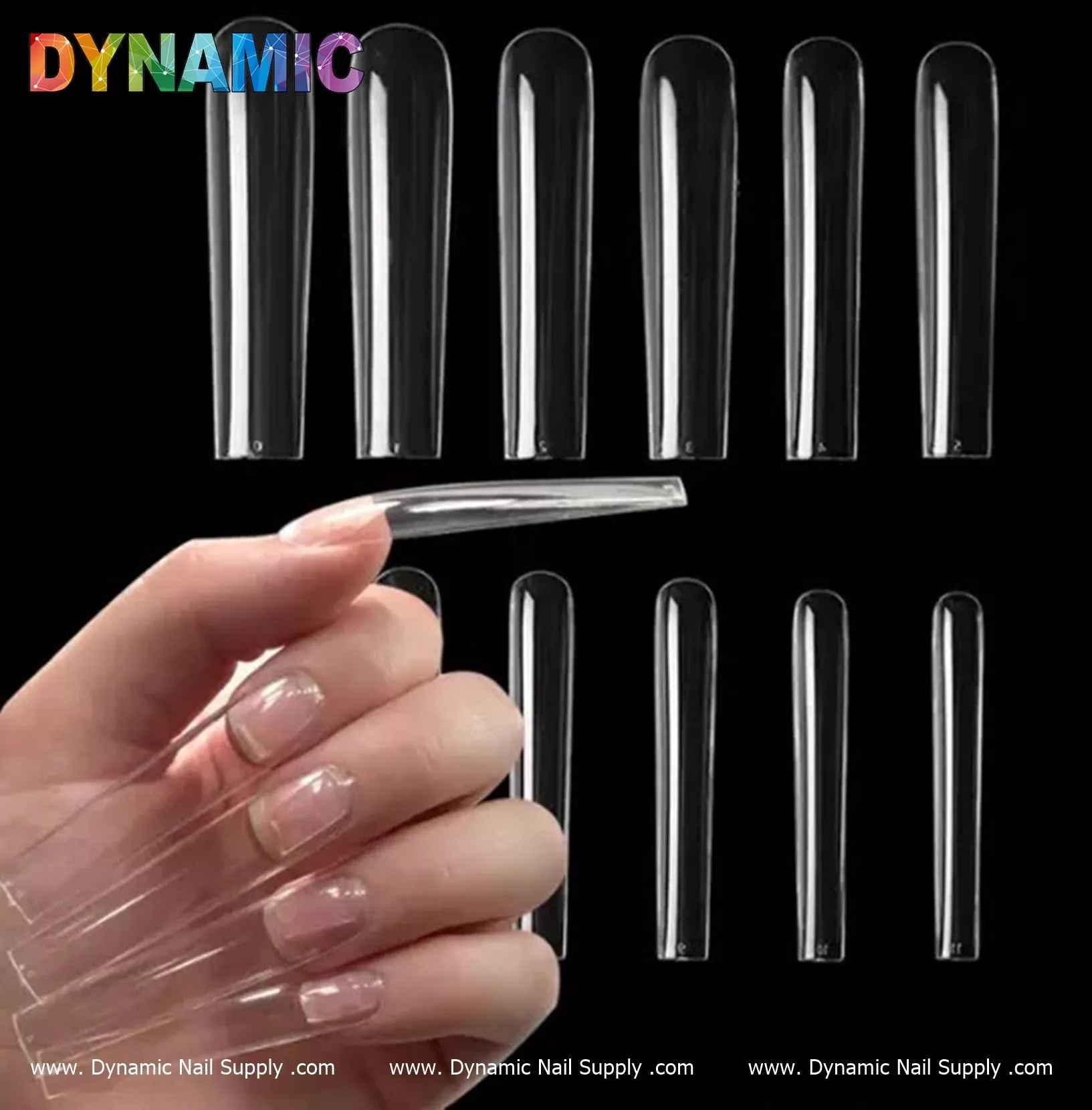 XXXL Square Full-cover Tips - 3XL Soft gel press on square tip (504 pcs bag - 12 sizes)