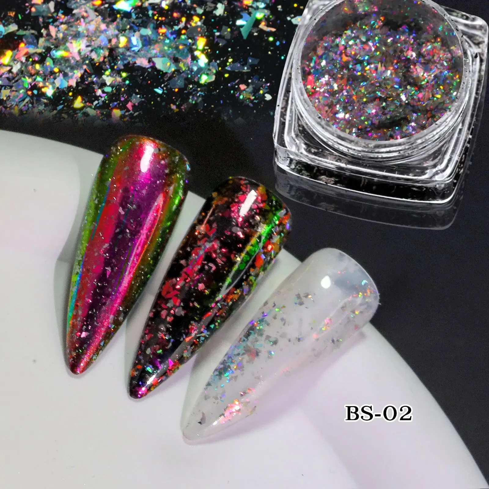 Yeknu 1 jar Chameleon Nail Flakes Irregular Aluminum Foil UV Gel Polish Nail Sequins Palliette Manicures Art Decoration Glitter Powder
