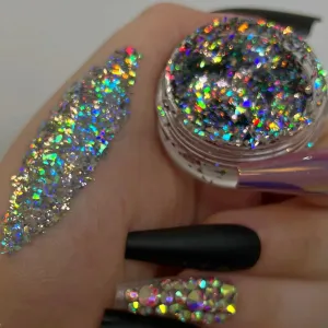 Yeknu 1 jar Chameleon Nail Flakes Irregular Aluminum Foil UV Gel Polish Nail Sequins Palliette Manicures Art Decoration Glitter Powder
