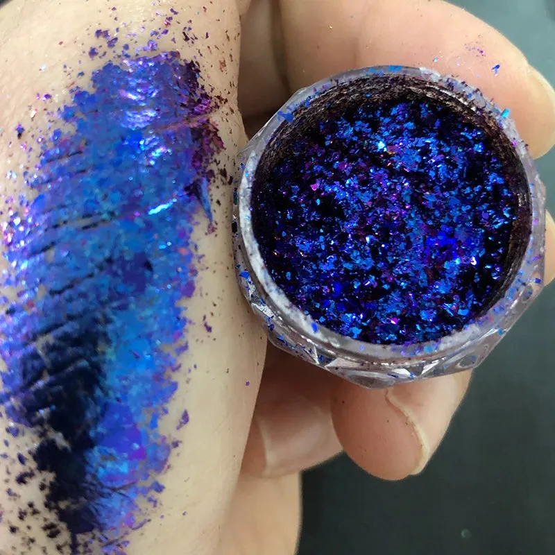 Yeknu 1 jar Chameleon Nail Flakes Irregular Aluminum Foil UV Gel Polish Nail Sequins Palliette Manicures Art Decoration Glitter Powder