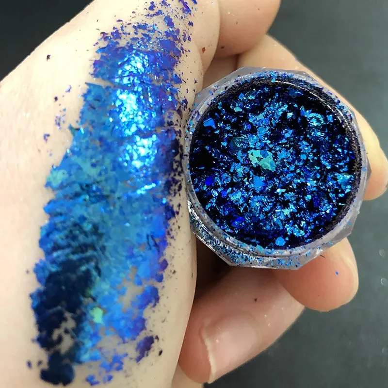 Yeknu 1 jar Chameleon Nail Flakes Irregular Aluminum Foil UV Gel Polish Nail Sequins Palliette Manicures Art Decoration Glitter Powder
