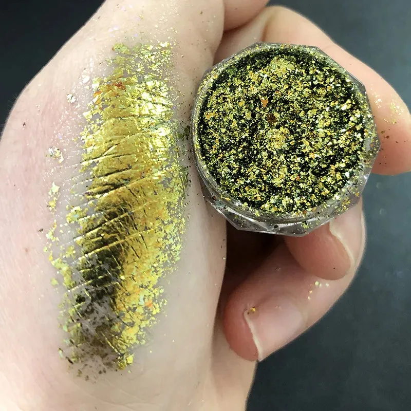 Yeknu 1 jar Chameleon Nail Flakes Irregular Aluminum Foil UV Gel Polish Nail Sequins Palliette Manicures Art Decoration Glitter Powder