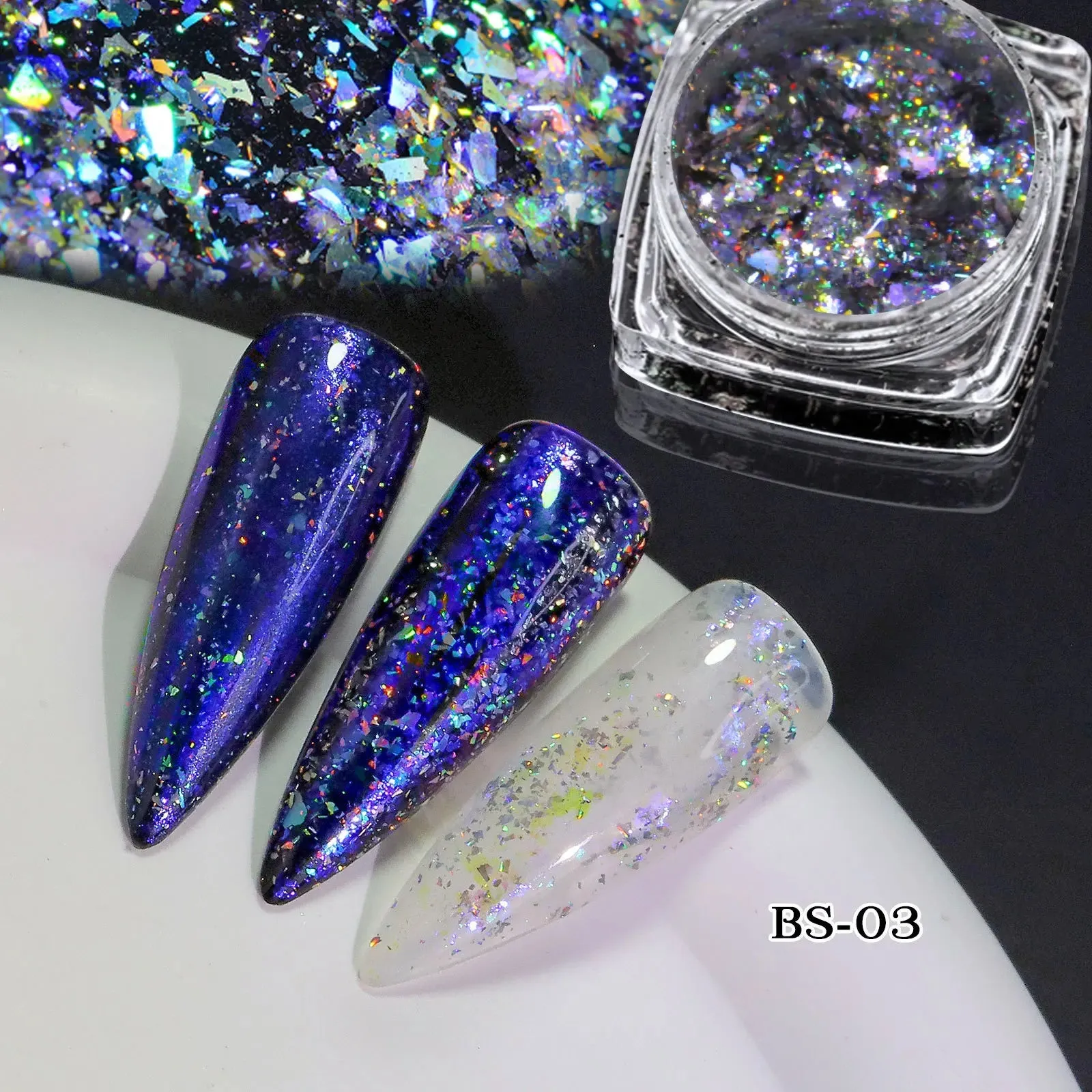 Yeknu 1 jar Chameleon Nail Flakes Irregular Aluminum Foil UV Gel Polish Nail Sequins Palliette Manicures Art Decoration Glitter Powder