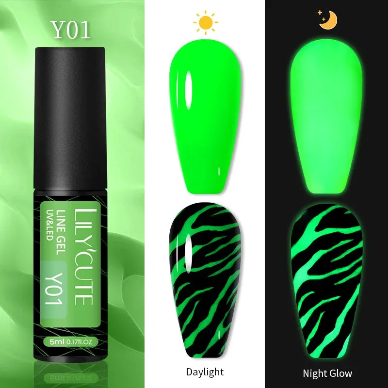 Yeknu 5ML Auroras Cat Magnetic Line Gel Nail Polish Glimmer Fairy Line Painting Gel Semi Permanent UV Gel Nail Art Manicure