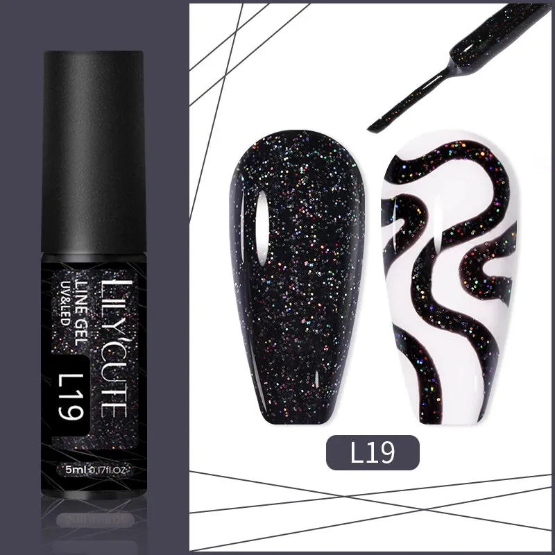 Yeknu 5ML Auroras Cat Magnetic Line Gel Nail Polish Glimmer Fairy Line Painting Gel Semi Permanent UV Gel Nail Art Manicure