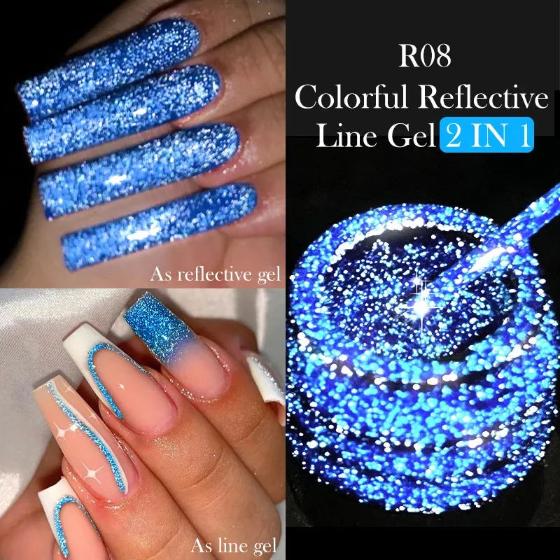 Yeknu 5ML Auroras Cat Magnetic Line Gel Nail Polish Glimmer Fairy Line Painting Gel Semi Permanent UV Gel Nail Art Manicure