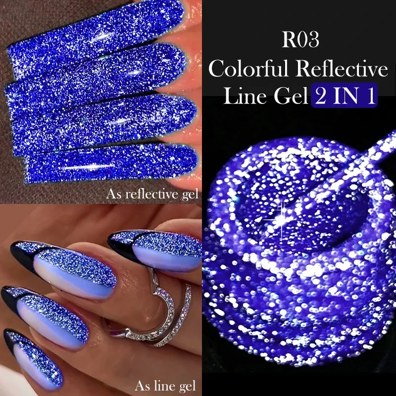 Yeknu 5ML Auroras Cat Magnetic Line Gel Nail Polish Glimmer Fairy Line Painting Gel Semi Permanent UV Gel Nail Art Manicure