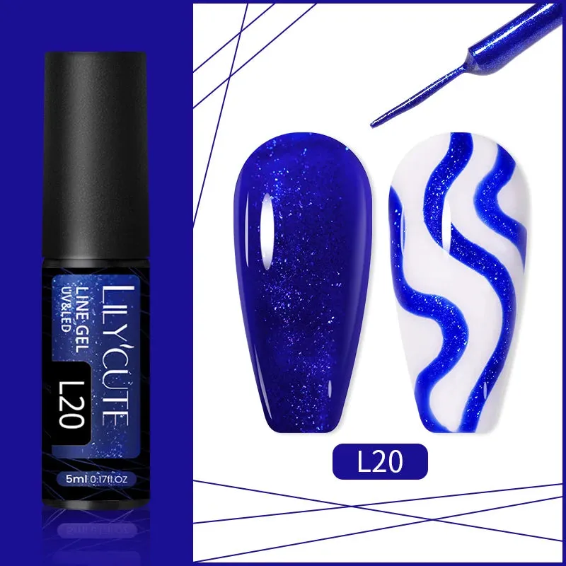 Yeknu 5ML Auroras Cat Magnetic Line Gel Nail Polish Glimmer Fairy Line Painting Gel Semi Permanent UV Gel Nail Art Manicure