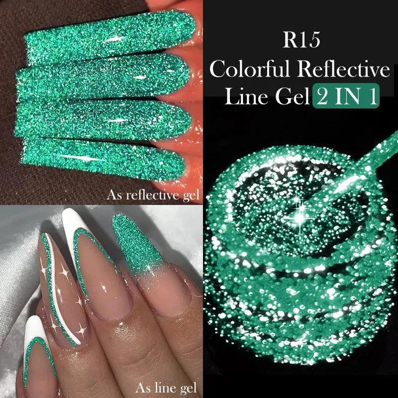 Yeknu 5ML Auroras Cat Magnetic Line Gel Nail Polish Glimmer Fairy Line Painting Gel Semi Permanent UV Gel Nail Art Manicure