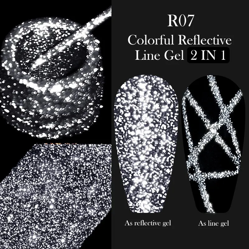Yeknu 5ML Auroras Cat Magnetic Line Gel Nail Polish Glimmer Fairy Line Painting Gel Semi Permanent UV Gel Nail Art Manicure