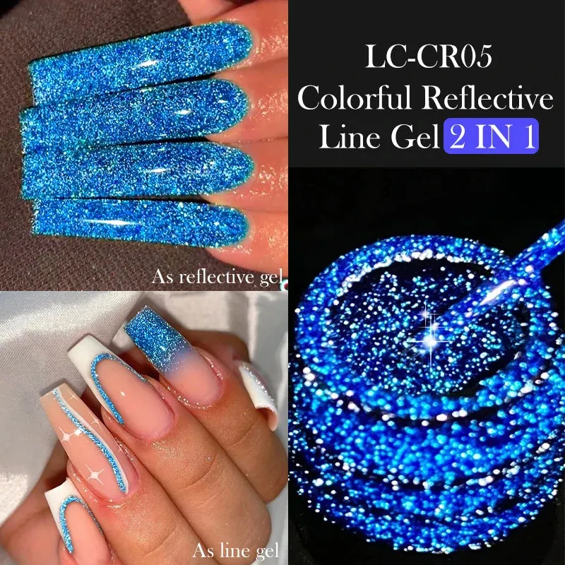 Yeknu 5ML Auroras Cat Magnetic Line Gel Nail Polish Glimmer Fairy Line Painting Gel Semi Permanent UV Gel Nail Art Manicure