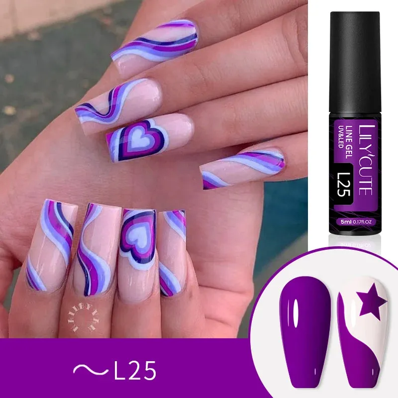 Yeknu 5ML Auroras Cat Magnetic Line Gel Nail Polish Glimmer Fairy Line Painting Gel Semi Permanent UV Gel Nail Art Manicure