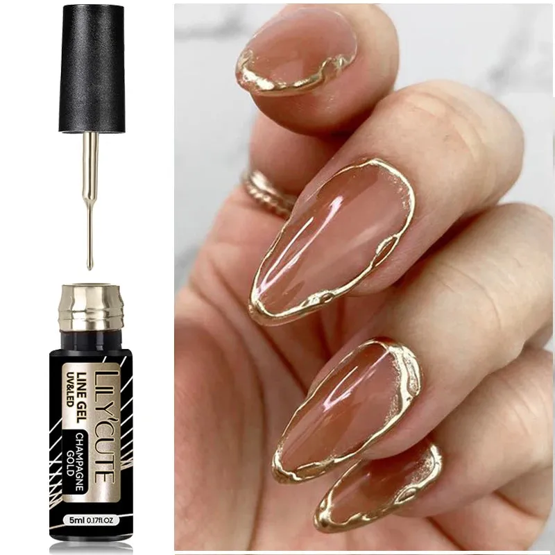 Yeknu 5ML Auroras Cat Magnetic Line Gel Nail Polish Glimmer Fairy Line Painting Gel Semi Permanent UV Gel Nail Art Manicure