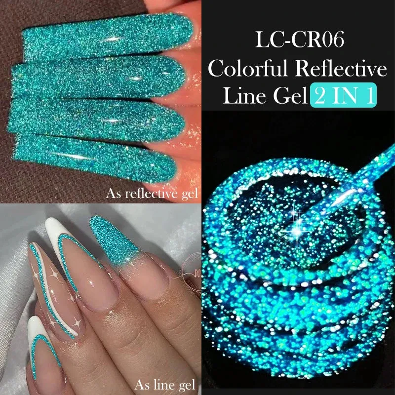 Yeknu 5ML Auroras Cat Magnetic Line Gel Nail Polish Glimmer Fairy Line Painting Gel Semi Permanent UV Gel Nail Art Manicure
