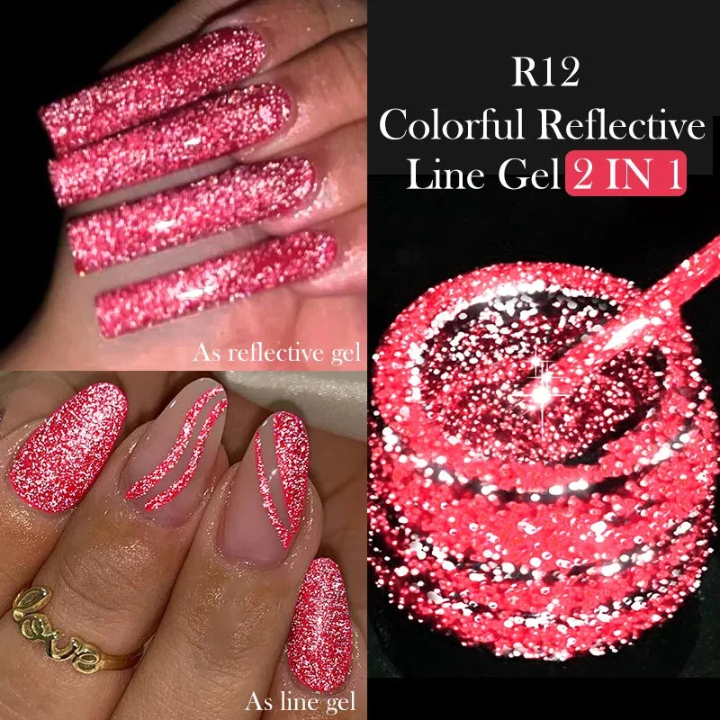 Yeknu 5ML Auroras Cat Magnetic Line Gel Nail Polish Glimmer Fairy Line Painting Gel Semi Permanent UV Gel Nail Art Manicure