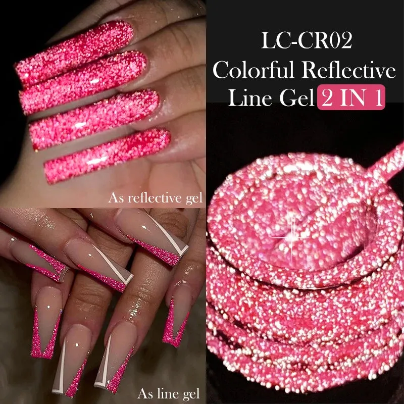 Yeknu 5ML Auroras Cat Magnetic Line Gel Nail Polish Glimmer Fairy Line Painting Gel Semi Permanent UV Gel Nail Art Manicure