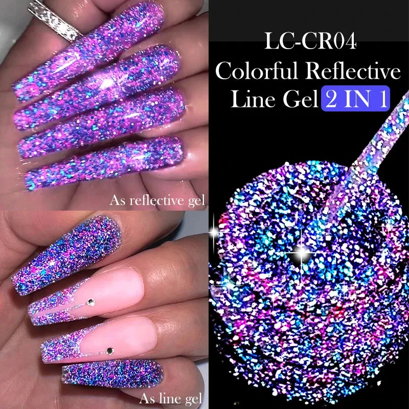 Yeknu 5ML Auroras Cat Magnetic Line Gel Nail Polish Glimmer Fairy Line Painting Gel Semi Permanent UV Gel Nail Art Manicure